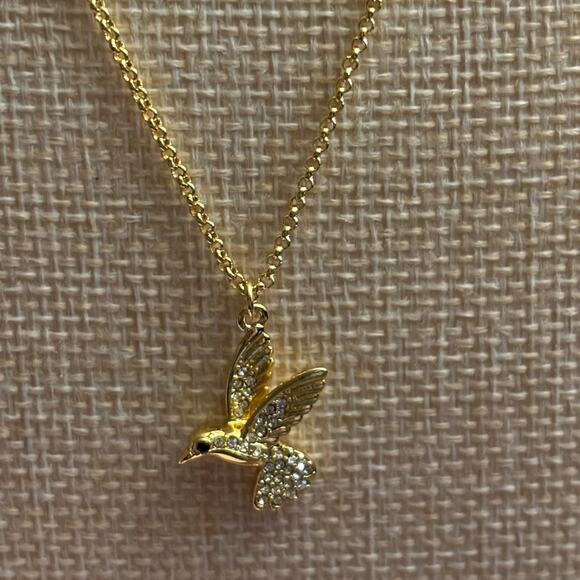 Kate Spade NWT Grandmas Closet Hummingbird Mini Pendant Necklace - Picture 2 of 3